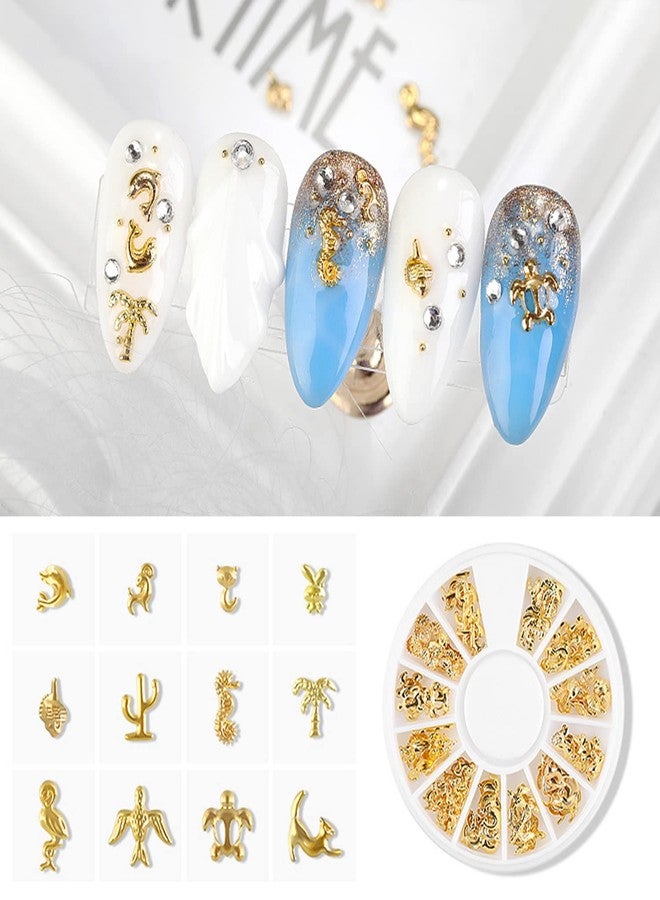 DANNEASY 6 Boxes 3D Gold Nail Charms for Summer Women Nail Jewels Metal Shell Cross Butterfly Nail Art Charms Nail Studs Nail Jewelry for Acrylic Nails DIY Craft Nail Decoration - Image 4